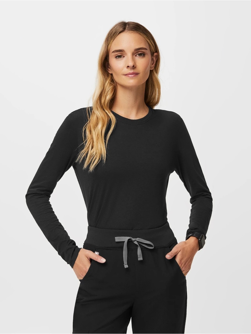 FIGS Black Super Soft Long Sleeve Underscrub | Medium